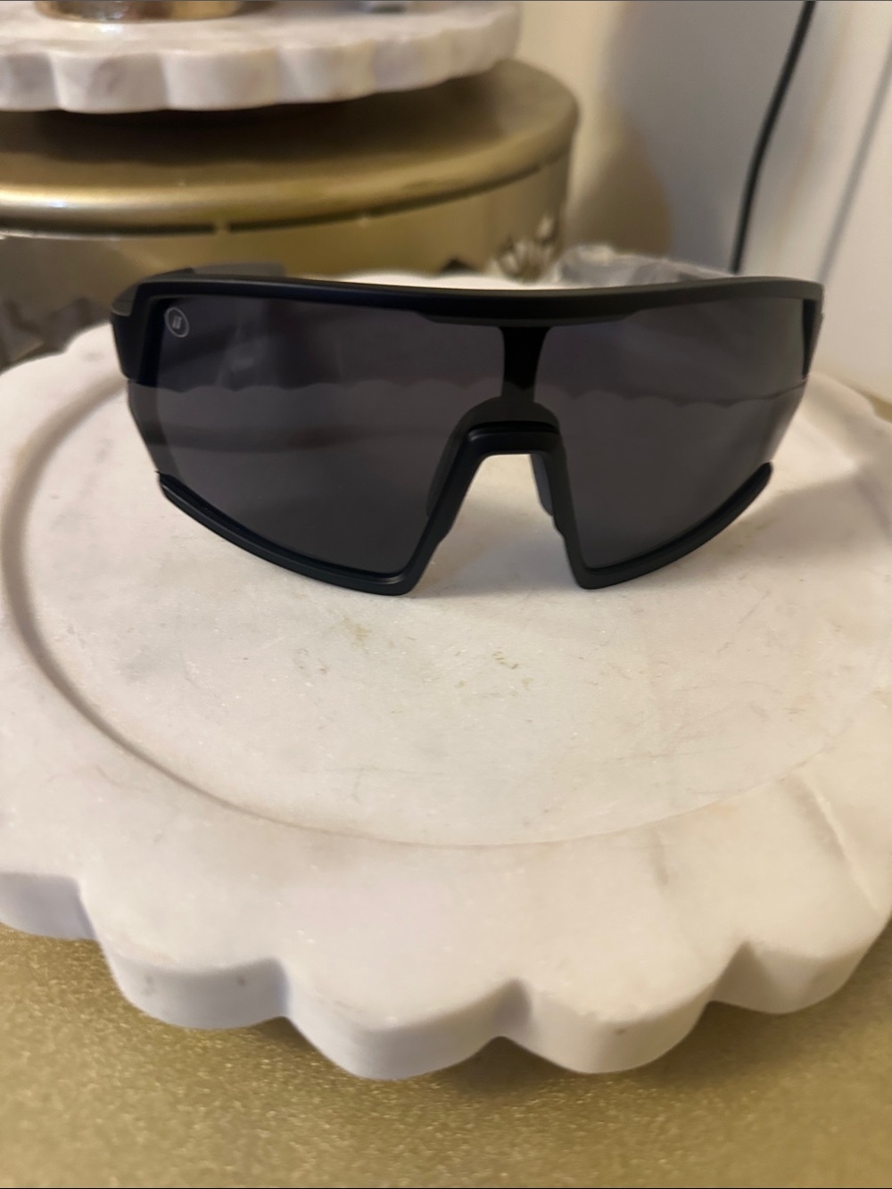 Men's Black Shield Sunglasses - Performance Sport Style